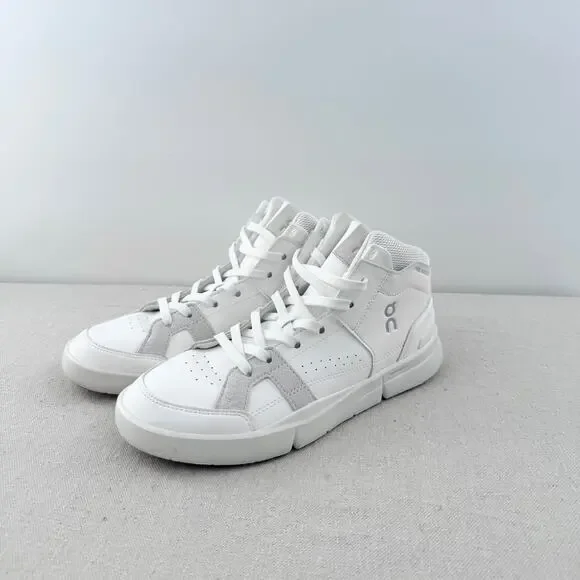 On Cloud The Roger Clubhouse Lace Up Mid Sneakers White Sand Women's Size 8 - Picture 2 of 7